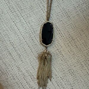 Kendra Scott Black and Gold Tassel Necklace